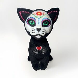 Day of the Dead Black Cat Plush Dia de los muertos peluche